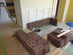 薪ストーブ壁仕上げ